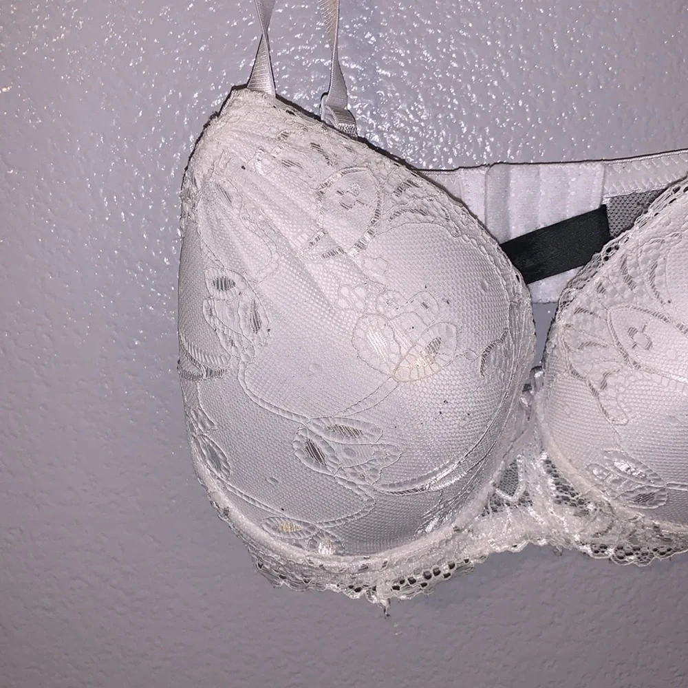 Rene Rofe White Lace Floral Push Up Bra 36D - Picture 2 of 6